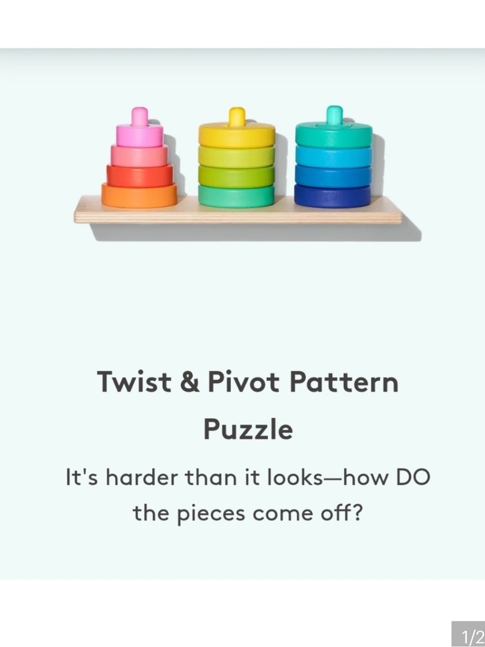 Lovevery Twist & Pivot Pattern Puzzle - Multicolor Stacking Toy